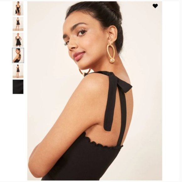 Reformation Christine Mini Dress - Black - Picture 4 of 14